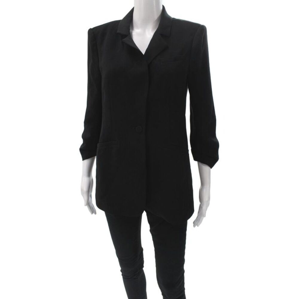 Cinq à Sept Women Basic Jacket Black Button 3/4 Sleeve Size 6